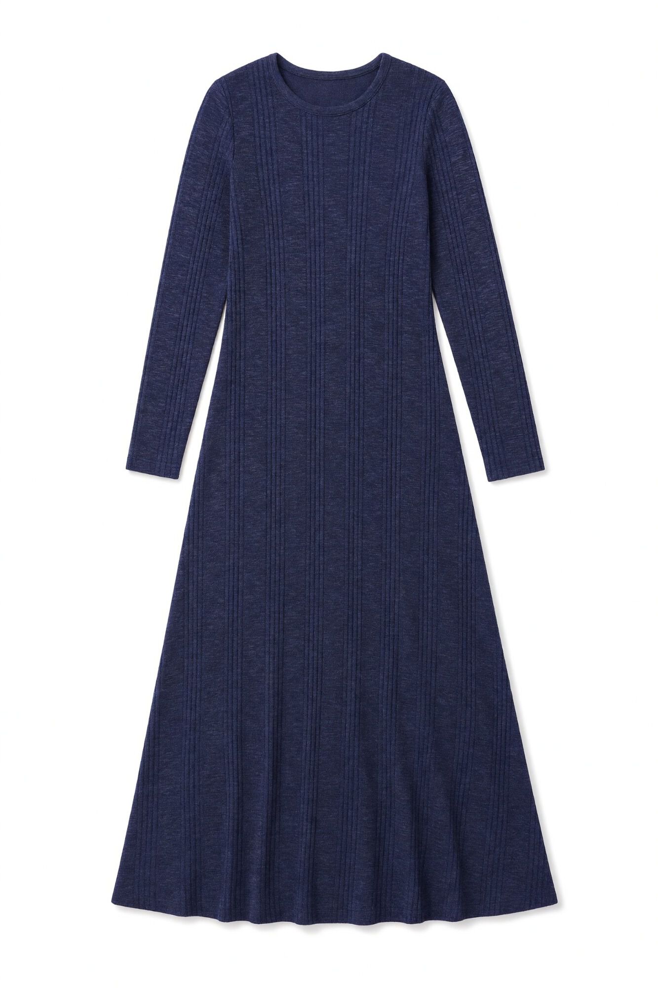 Slowlove Vestido comprido em algod&atilde;o melange