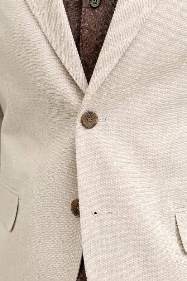 Jack & Jones Linen slim fit blazer Beige