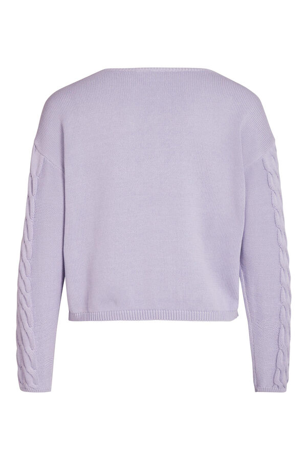 Cortefiel Cable knit jumper Lilac