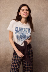 Slowlove T-shirt rosa SlowLove Ecru