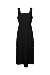 Cortefiel Midi dress with straps  Black