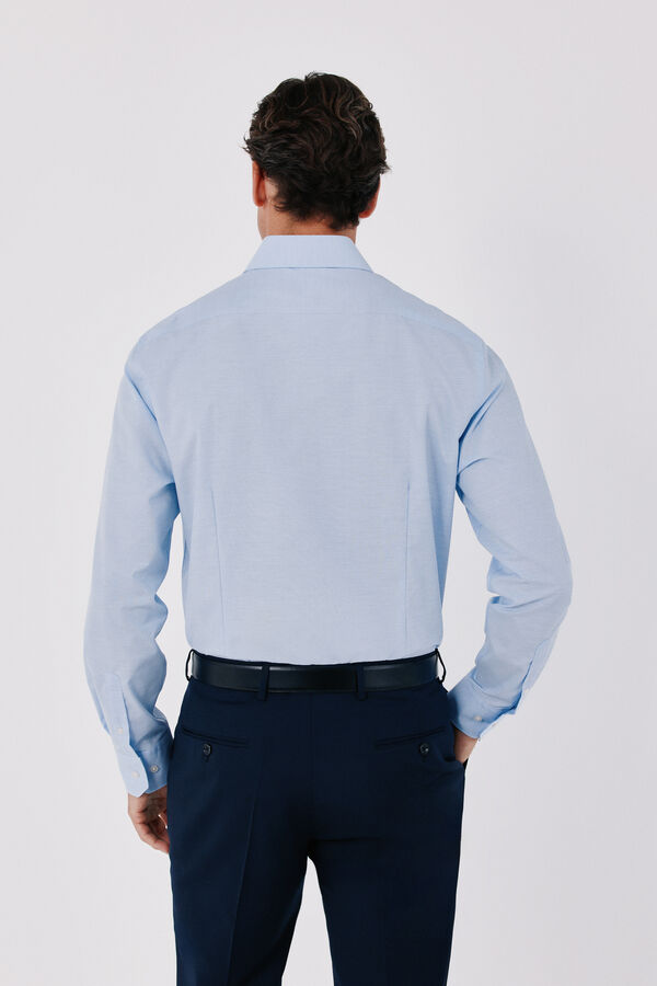 Cortefiel Slim fit Ottoman dress shirt Blue