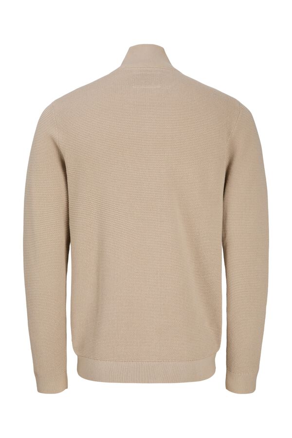Jack & Jones Casaco de malha 100% algod&atilde;o org&acirc;nico Tostado