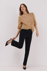 Cortefiel Calça Jeans Reta de Veludo Preto