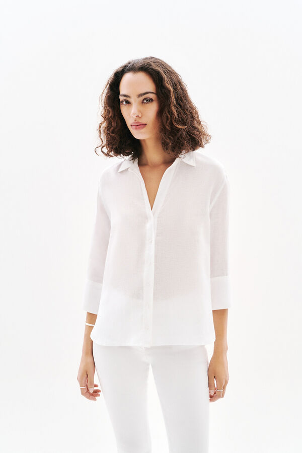 Caroll Camisa Coraline 100% lino Blanco
