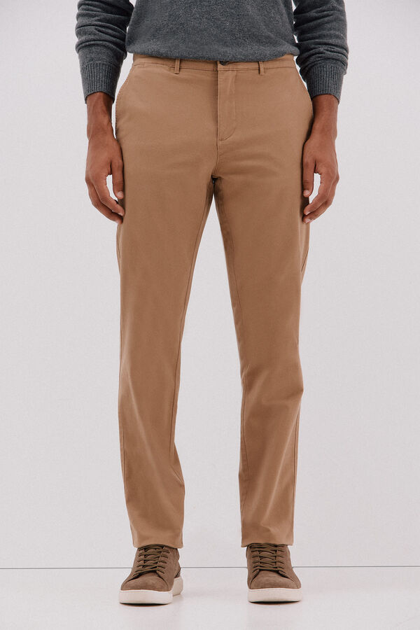 Cortefiel Regular fit chinos Camel