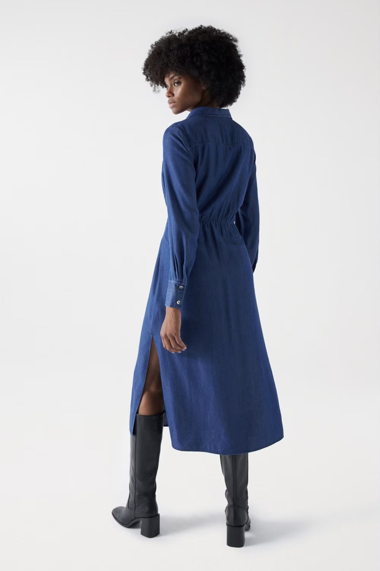 Knee length denim shirt dress cheap