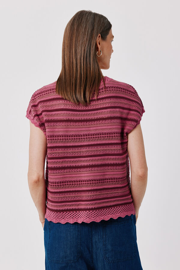 Cortefiel Multicoloured knit jacket Maroon