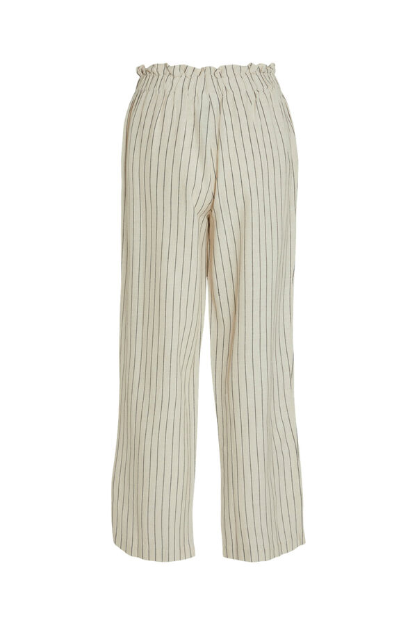 Cortefiel Striped wide leg trousers Brown