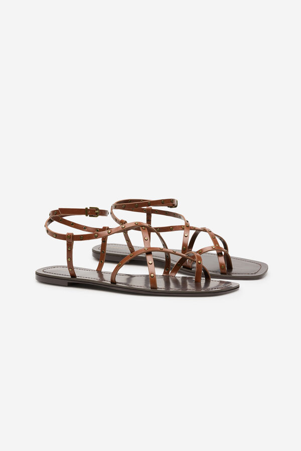 Cortefiel Flat strappy sandal Brown