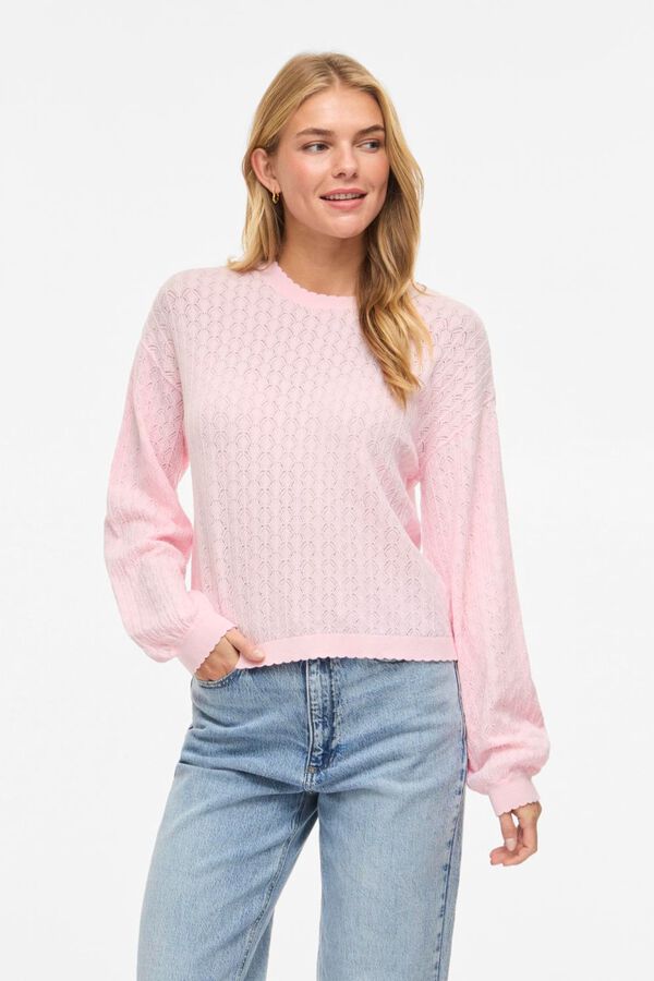 Vila Camisola de malha pointelle com viscose Subiu