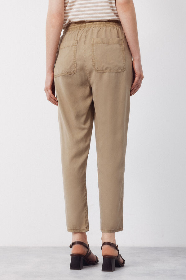 Cortefiel Tencel fluid trousers Kaki