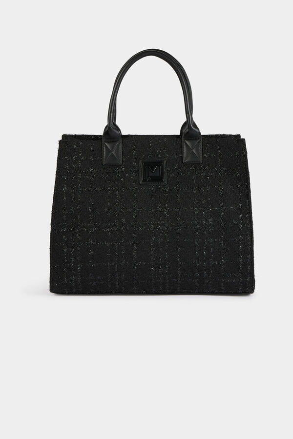 Morgan Mala tote bag de tweed Preto