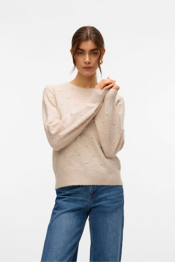 Vero Moda Camisola de bolinhas texturizada com malha  Cinzento