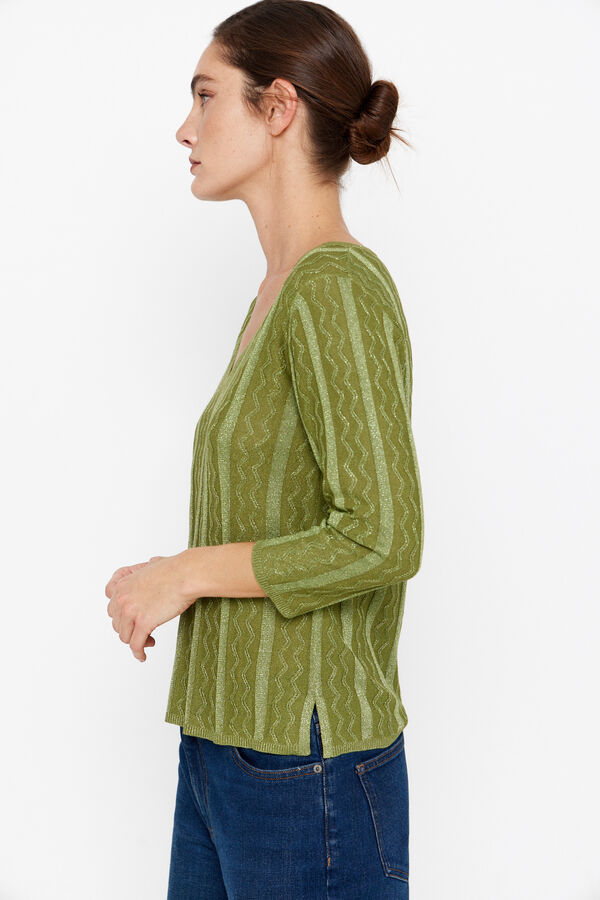 Cortefiel Metallic yarn jumper Green