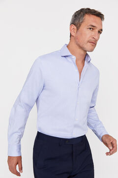 Cortefiel Plain slim fit COOLMAX® shirt Blue