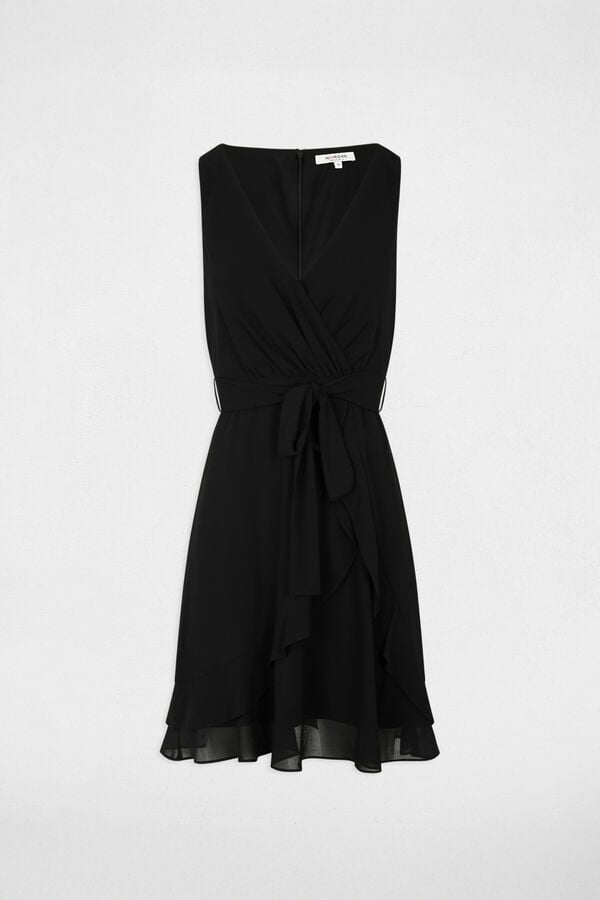 Morgan Vestido curto cruzado Preto