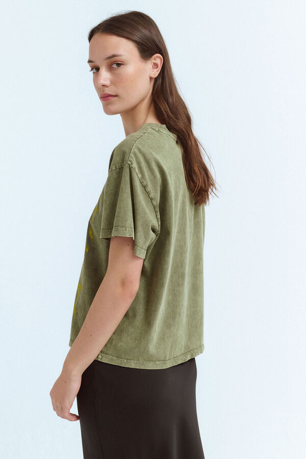 Vila Camiseta manga curta de algodão orgânico Verde