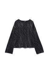 Vero Moda Top de manga comprida com detalhe em lurex Preto