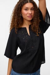 Vero Moda Blusa manga 2/4 com bordado Preto