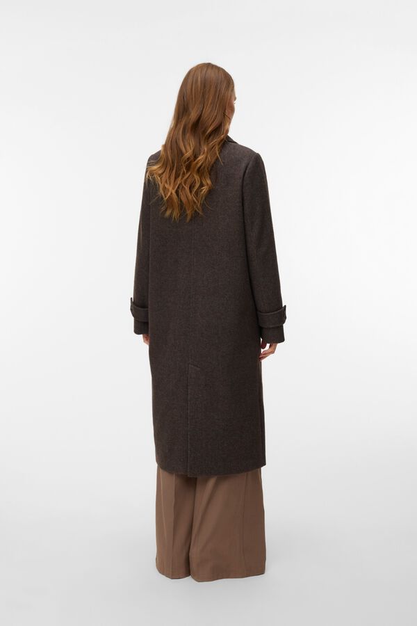 Vero Moda Sobretudo comprido cruzado Castanho
