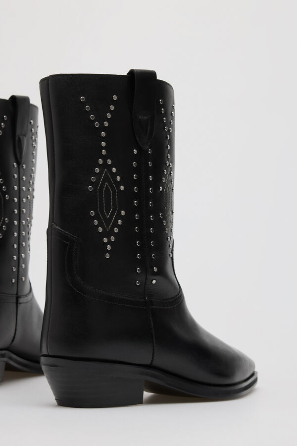 Cortefiel Studded napa boot Black