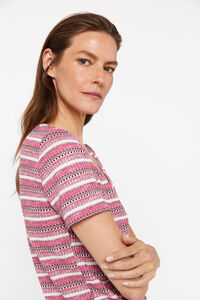 Cortefiel Striped T-shirt with sweetheart neckline Multicolour