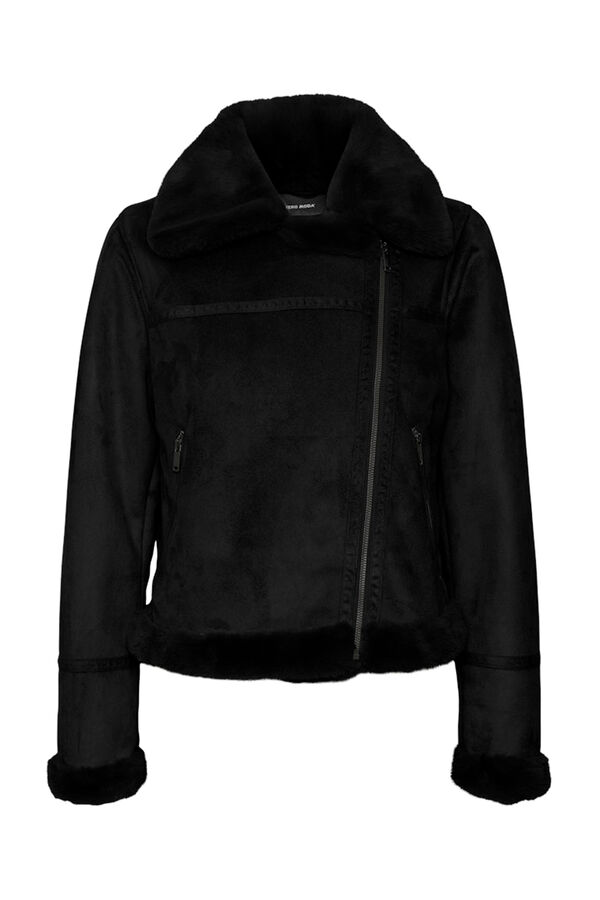 Vero Moda Blusão de veludo com fecho-éclair para mulher Preto