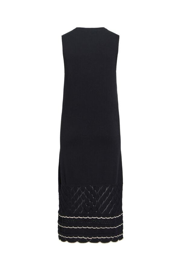 Vila Vestido comprido em malha de algod&atilde;o org&acirc;nico Preto