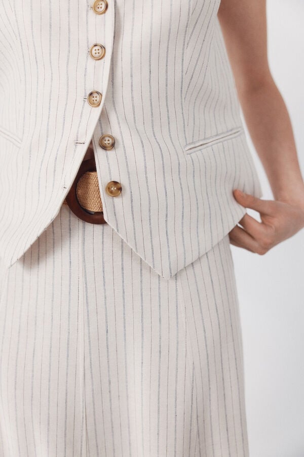 Cortefiel Saia evas&ecirc; com cinto Impress&atilde;o