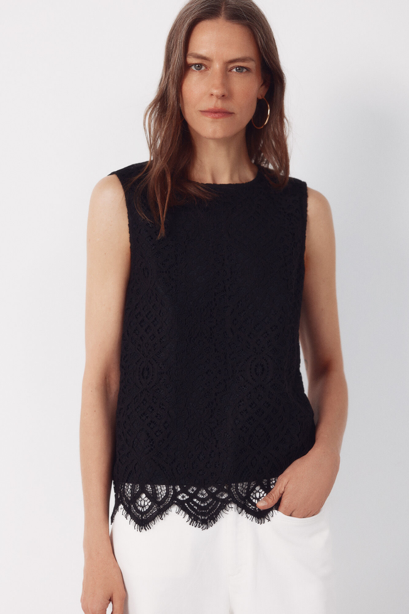 Cortefiel Top guipur