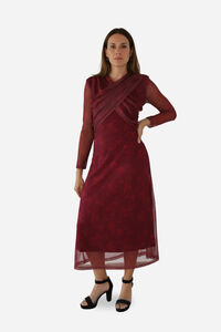 Cupl&eacute; Vestido de tule com estampado floral