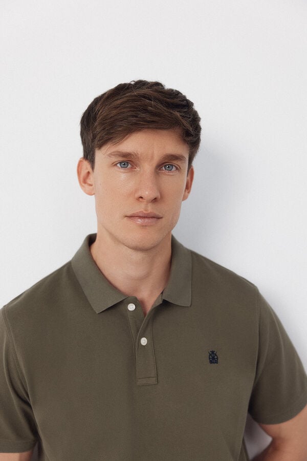 Cortefiel Basic piqu&eacute; polo shirt Kaki