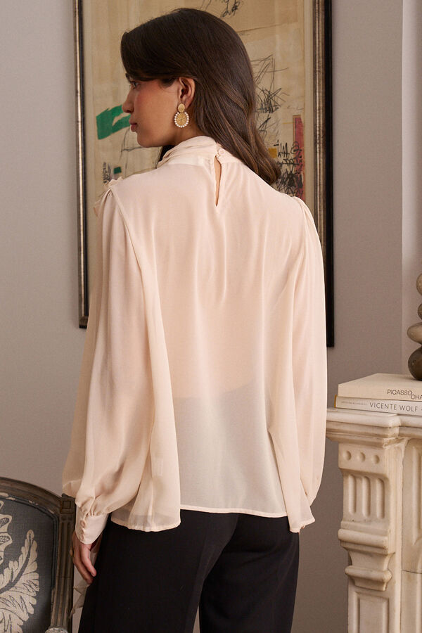 Polín Et Moi Blusa de chiffon Donna Ecru