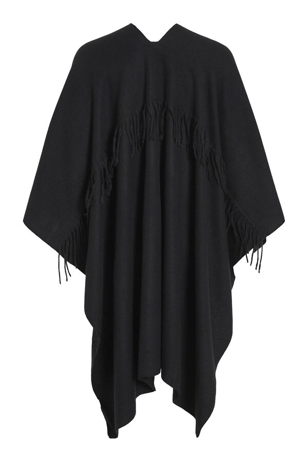 Vila Poncho franjas Preto