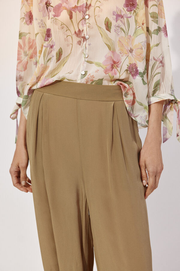 Cortefiel Pantal&oacute;n bombacho Verde