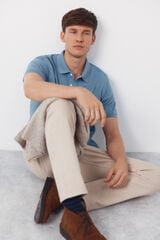 Cortefiel Basic piqué polo shirt Blue