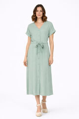 Vila Vestido midi de manga 2/4 em viscose Azul