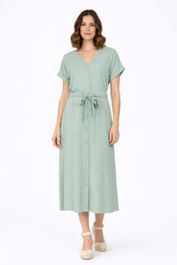 Vila Vestido midi de manga 2/4 em viscose