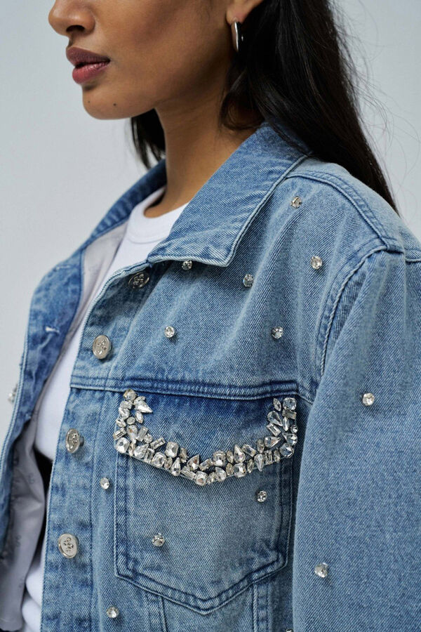 Salsa Jeans Jaqueta Trucker com detalhes Azul