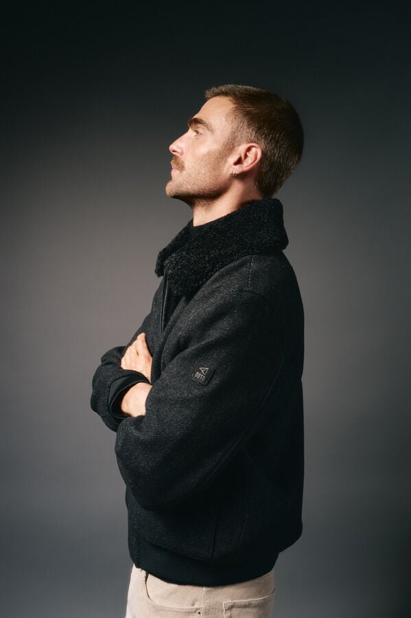 OOTO Casaco de lã borrego Cinzento