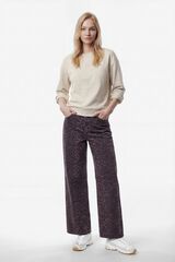 Vila organic cotton sweatshirt with embroidered Beige