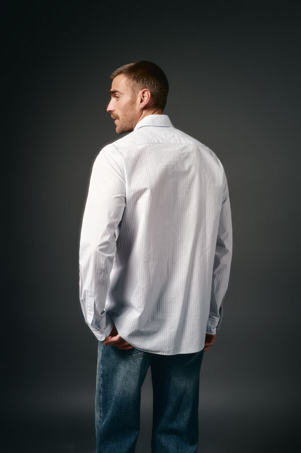 OOTO Camisa rayas popelín Blanco