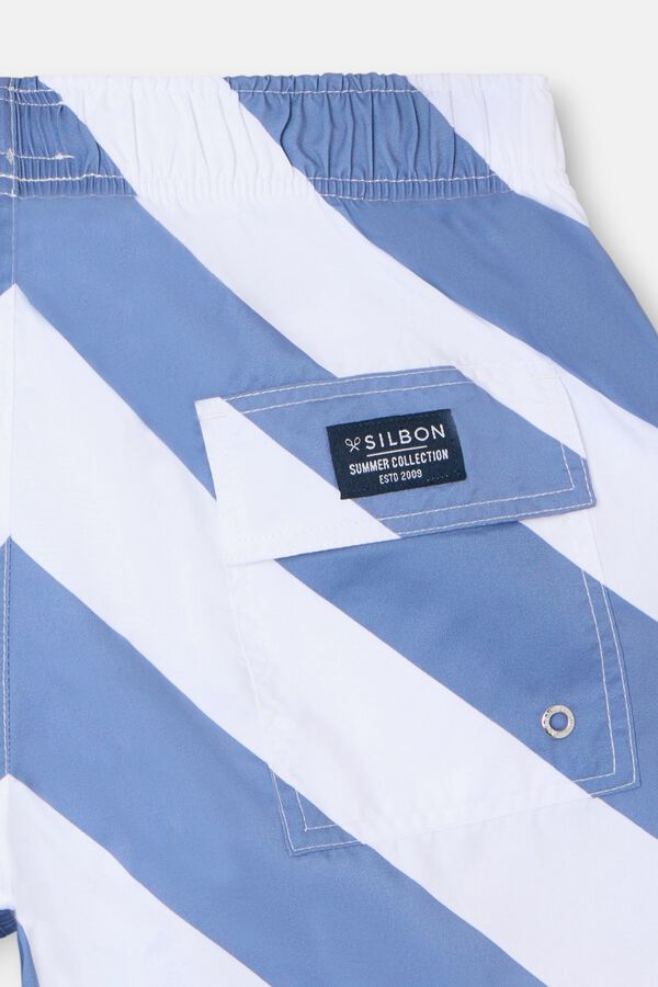 Silbon Fato de banho &agrave;s riscas Azul