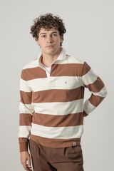 PuroEGO Striped rugby polo shirt Dark brown