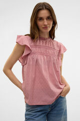 Vero Moda Blusa fluida de gola redonda Roxo