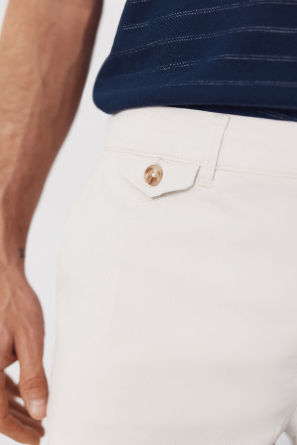 Cortefiel Printed chino Bermuda shorts Ivory