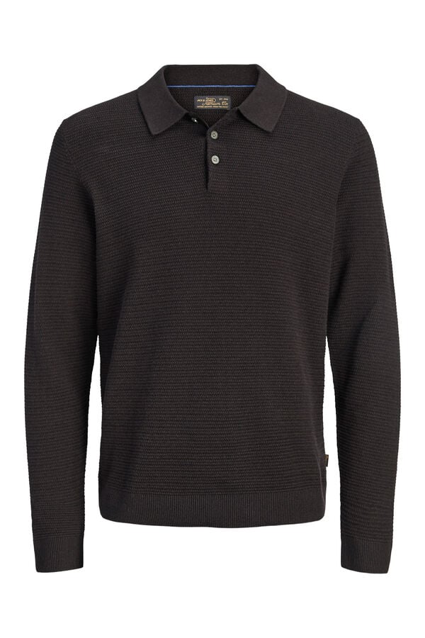 Jack & Jones Polo regular 100% algod&atilde;o Castanho