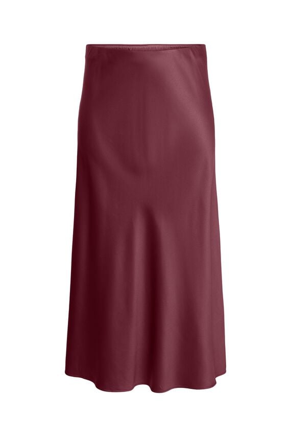 Falda midi satinada