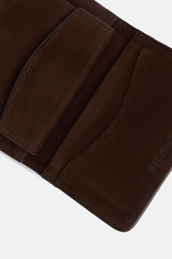 Silbon Cartera piel multiraquetas Marr&oacute;n